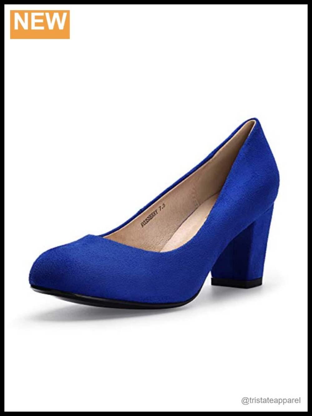Women's Low Chunky Block Heel Pumps Closed Round Toe Comfort Dress Shoes